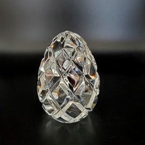 Rogaska Crystal Egg-Shaped Art Glass. Paperweight, Made in Slovenia, Cottagecore